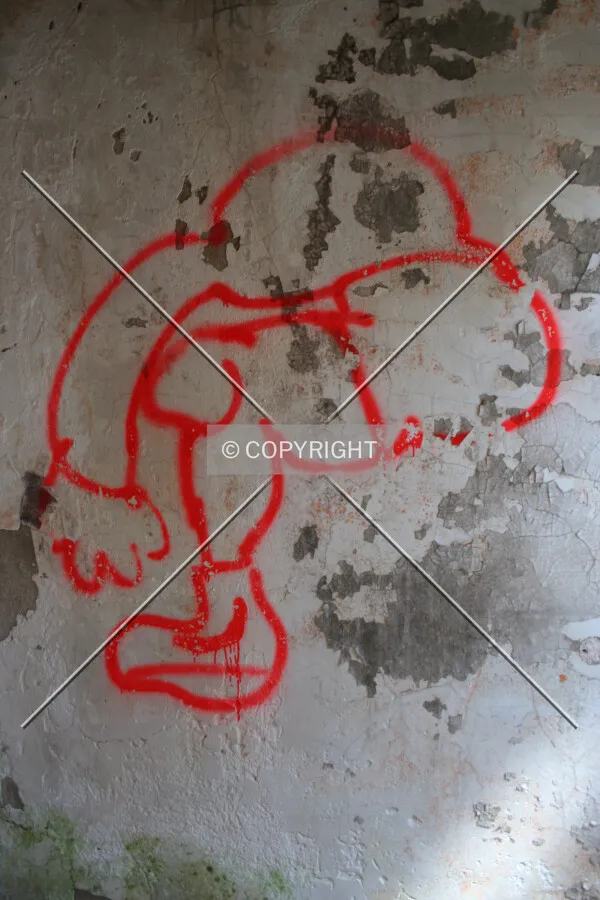 Surreal graffiti in one of the back rooms