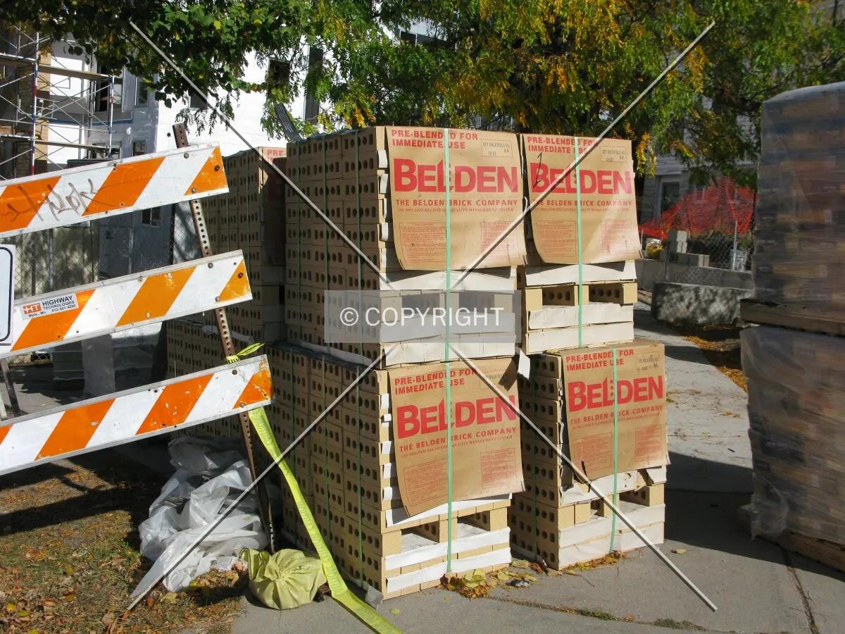 Bricks awaiting installation