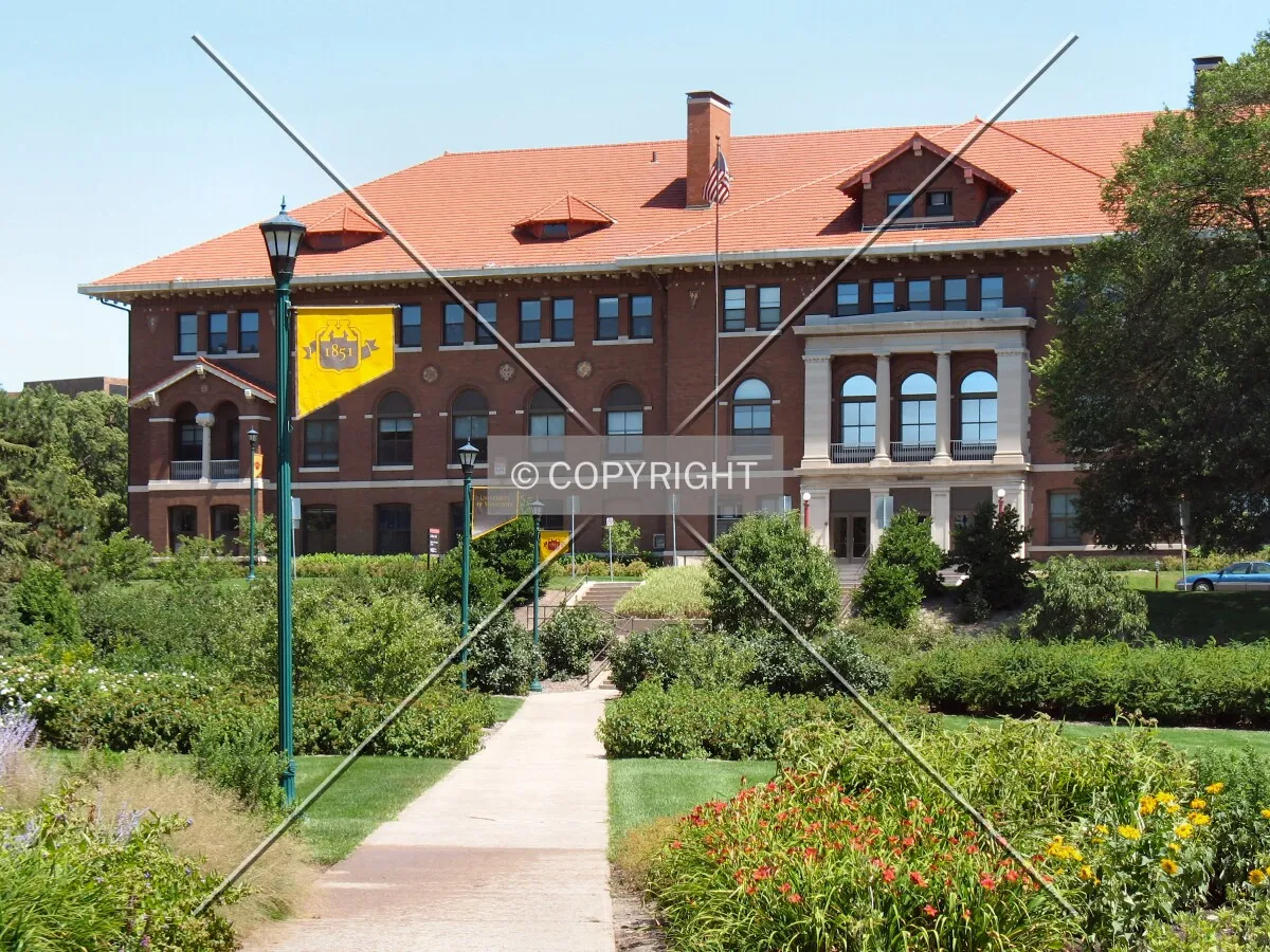 View to the northeast along the main walk across the front lawn