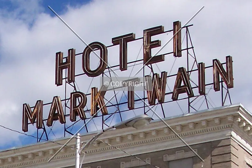 Rooftop signage from the northwest