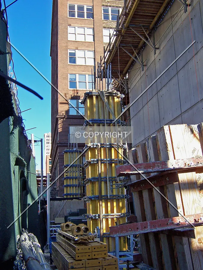 Column formwork along Harrison Street