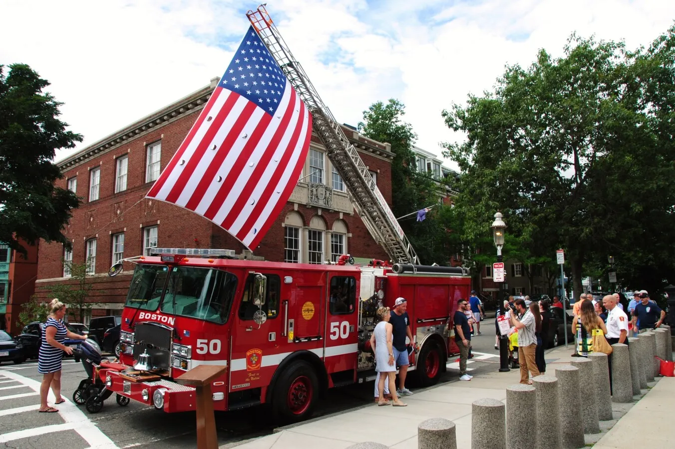 Boston Fire Department truck on display
