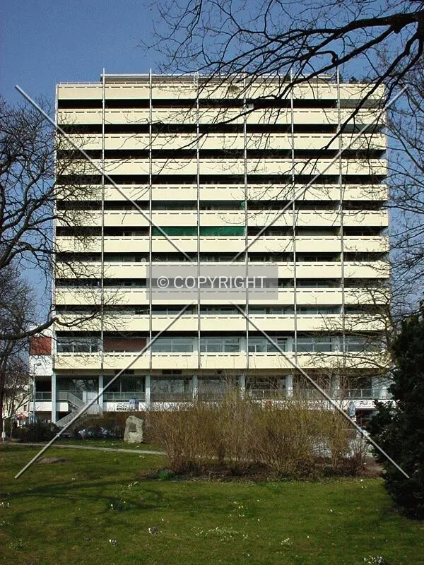 Front facade; as seen from nearby park
