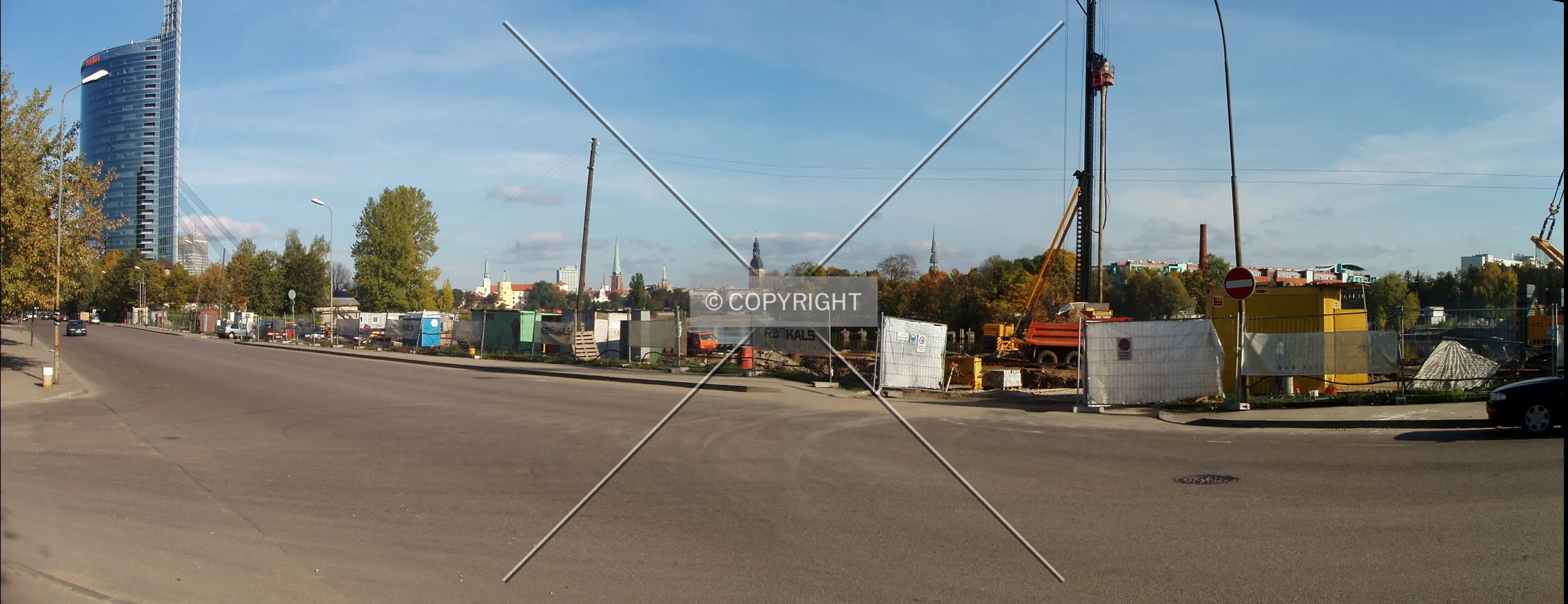 Panoramic view of construction site from Balasta danbis