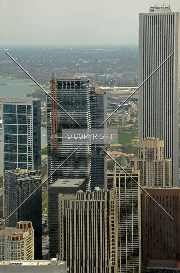 Looking south from the observatory at the John Hancock Center