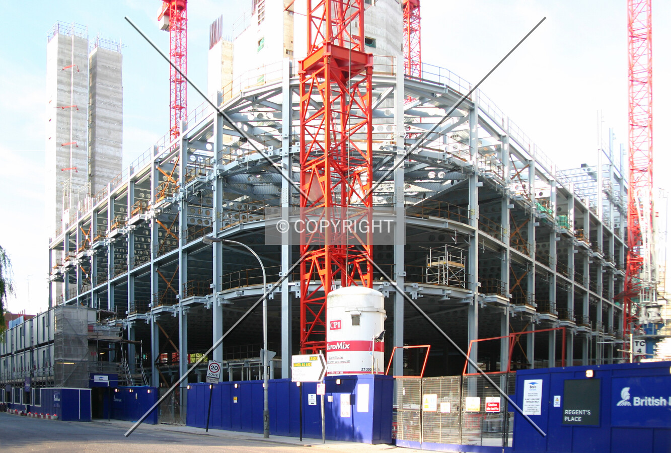 Southwest corner of the frame from Osnaburgh Street