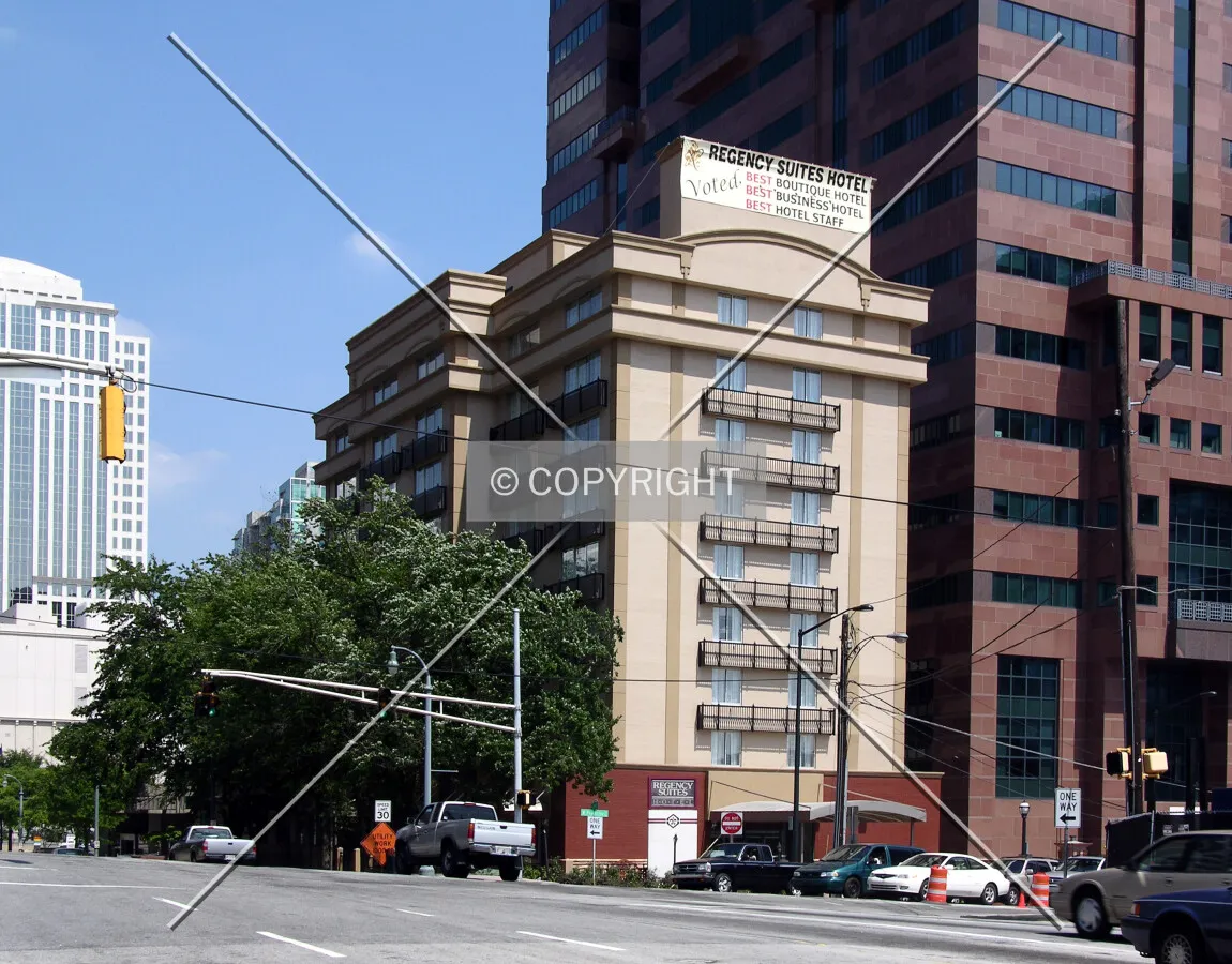 Looking southeast from 10th Street