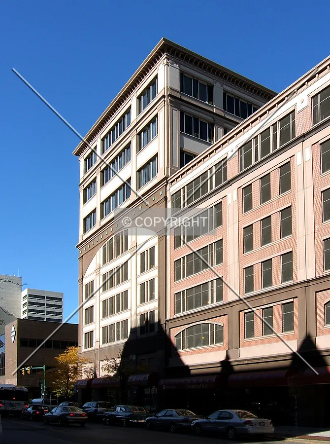 View from the southeast across Washington Street