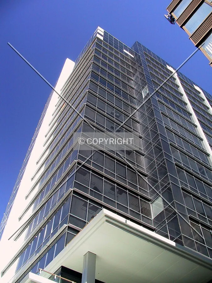Looking up the northeast corner