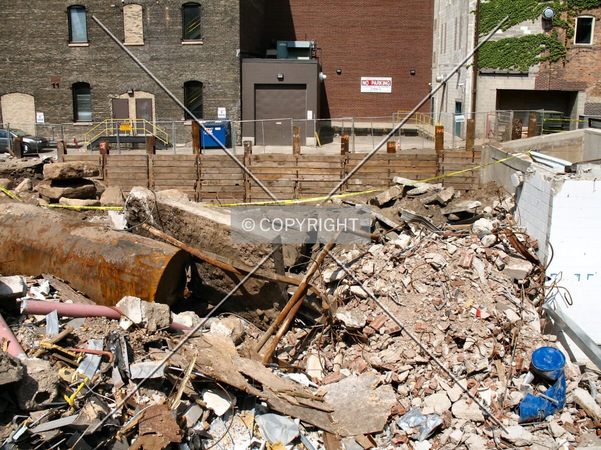 Rubble from 3rd Avenue SE