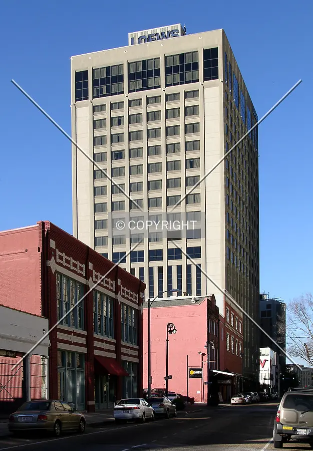 From the southeast across South Peters Street