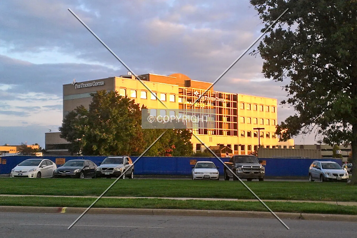 Evening view from the north; October 11, 2013