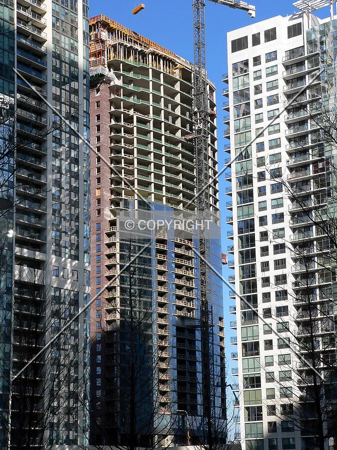 View to the northeast from Lakeshore East Park