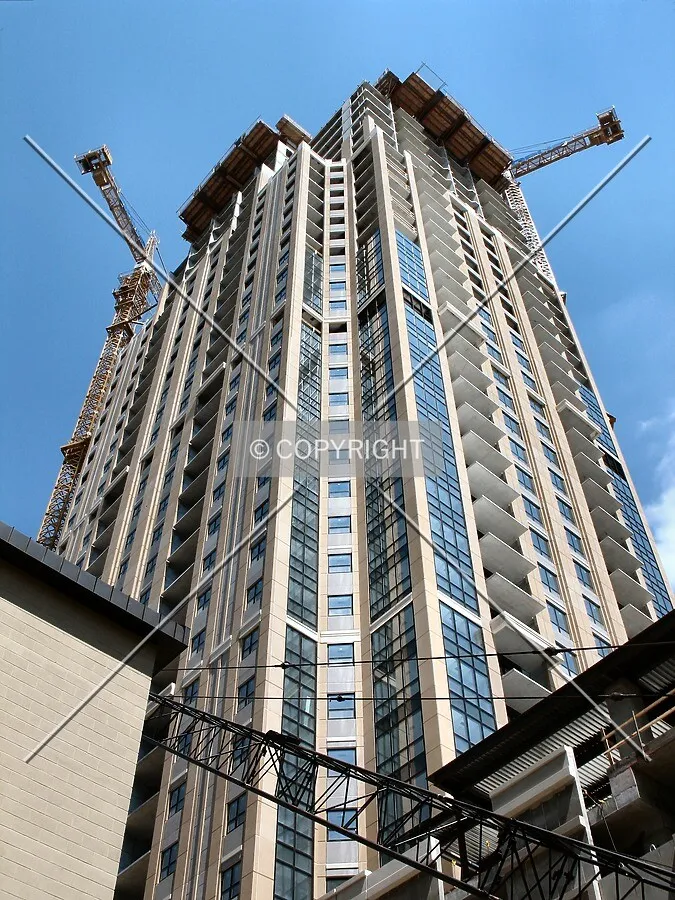 Looking up the southwest corner