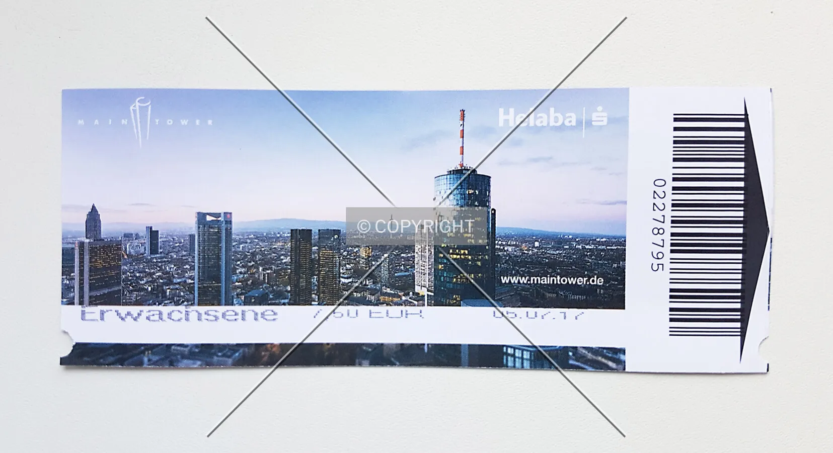 Entrance ticket for the MAIN TOWER observation platform