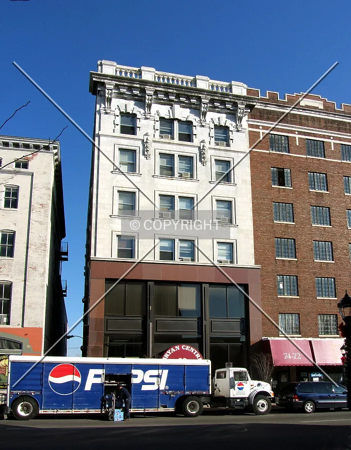 View from the southwest across Washington Street