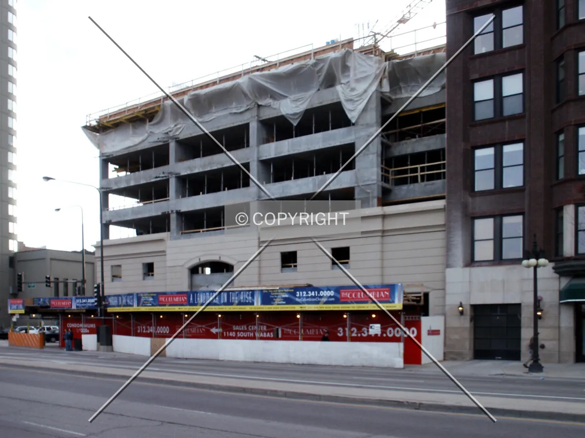 View from the northeast only hours after the precast archway was installed over the entrance
