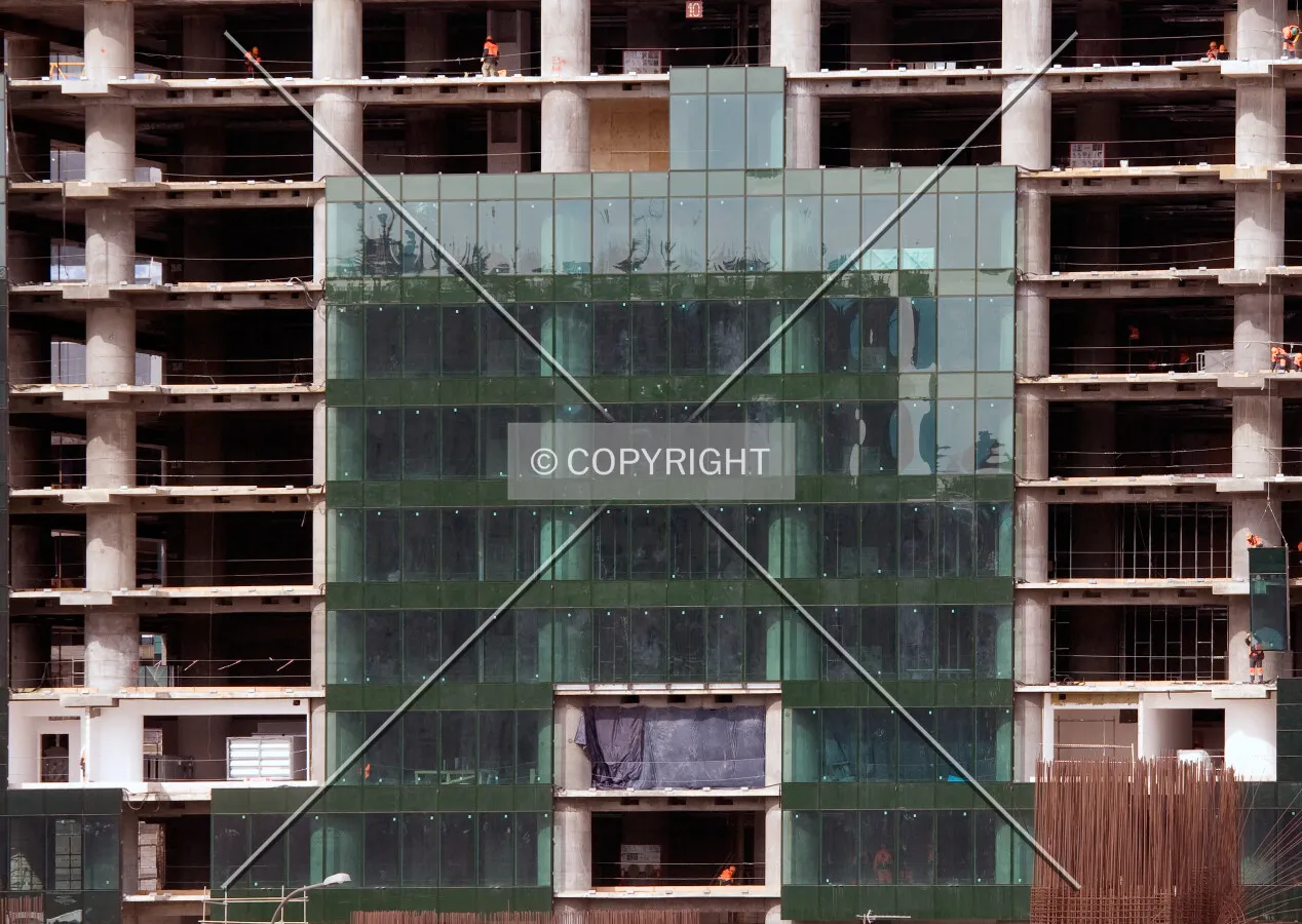 Southeast facade installation progress