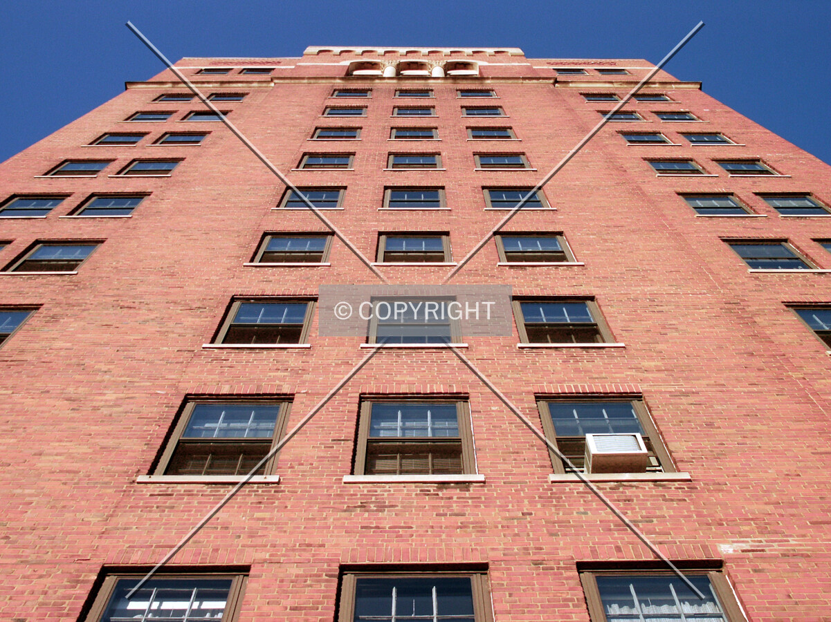 Looking up the west facade of the north wing