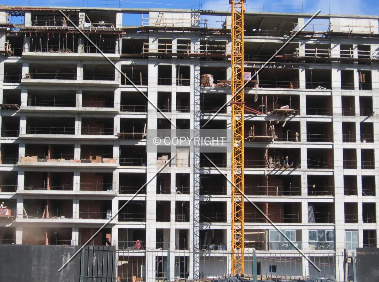 East facade works
