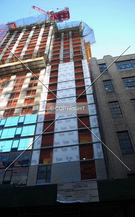 Looking up from West 40th Street