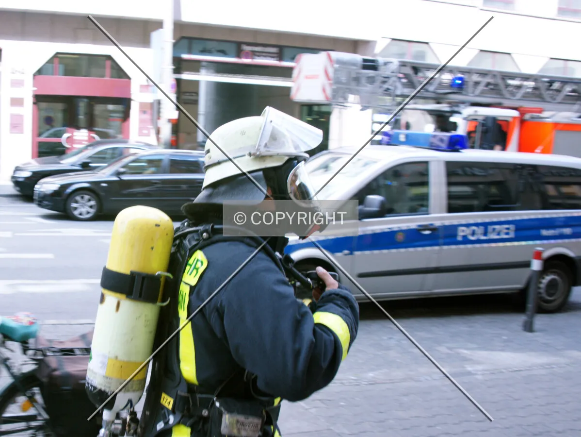 Emergency - Fireman in Germany with gasmask