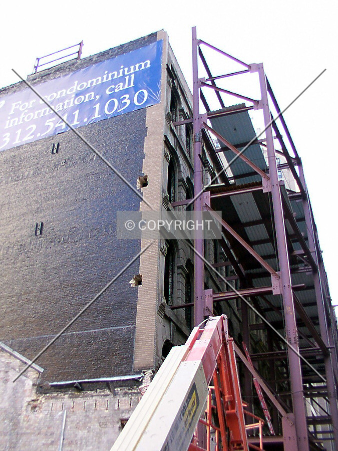 Northwest corner of the old buildings whose facades are being saved