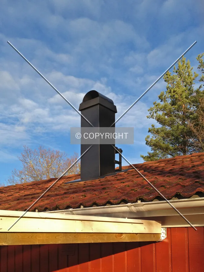 A chimney on a roof
