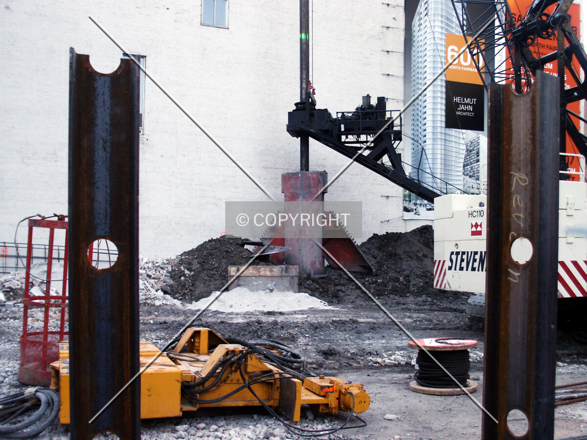 One of the first caissons, seen from the south