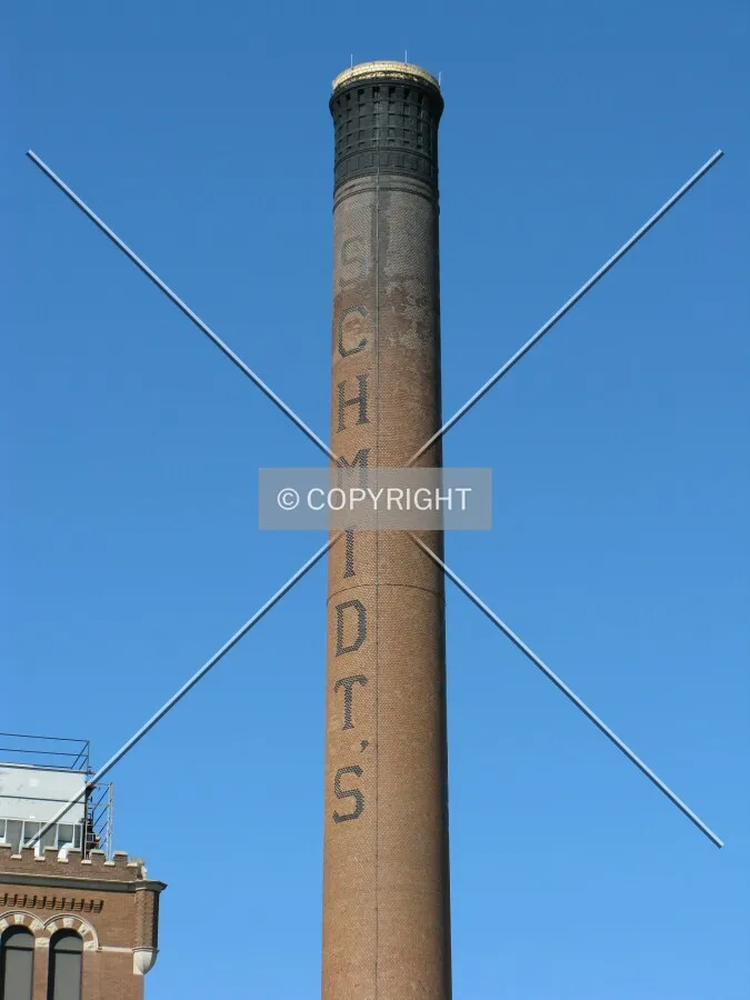 Chimney with corporate name