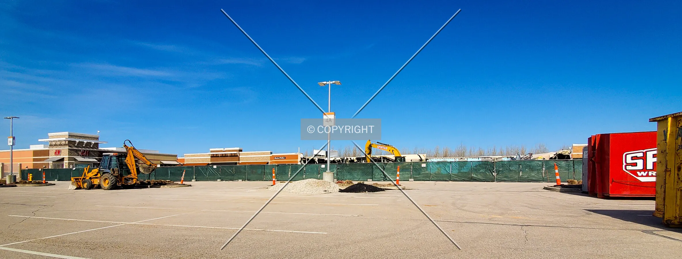 From the southeast during construction; February 22, 2021