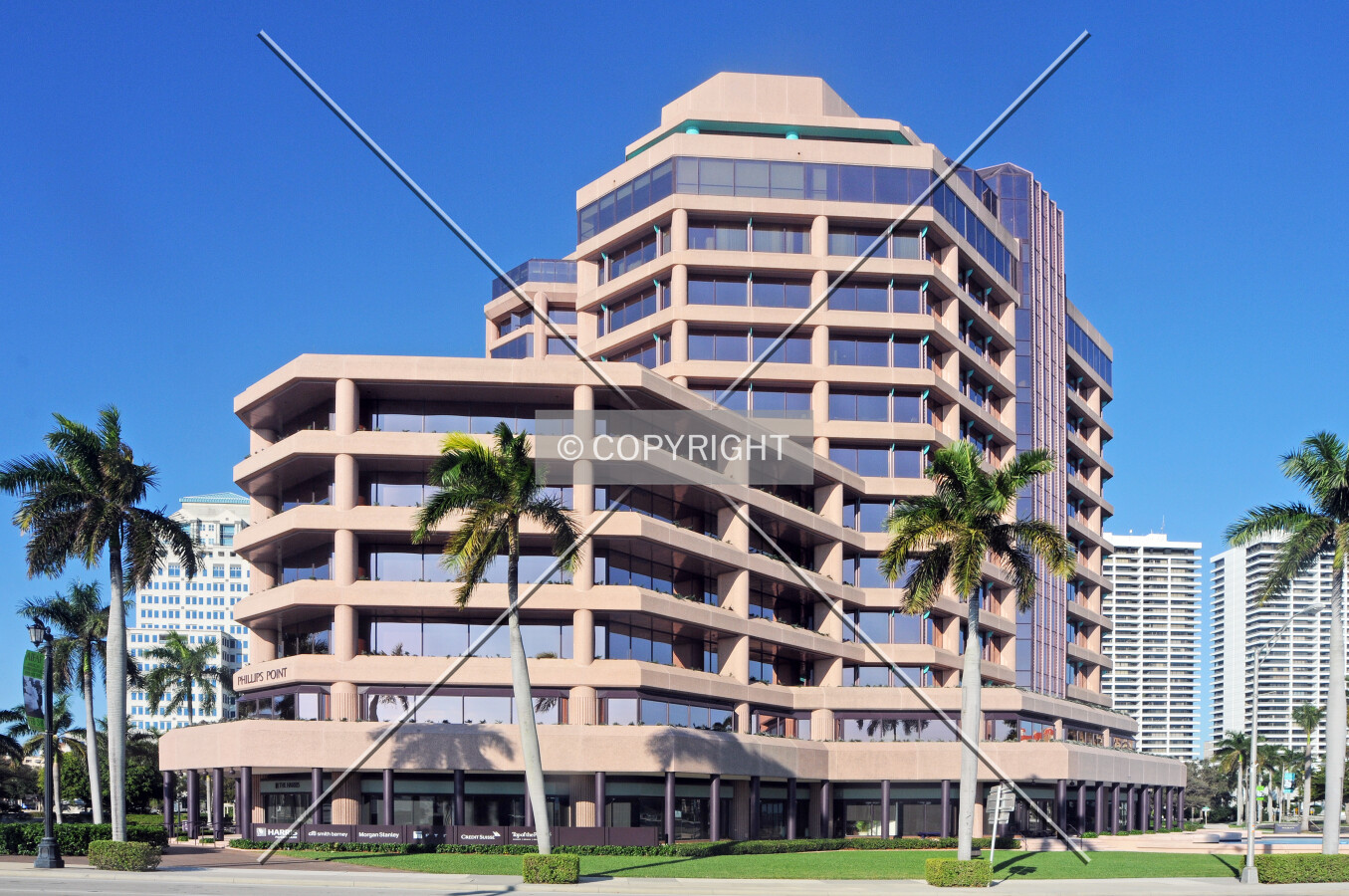 View from the east along South Flagler Drive