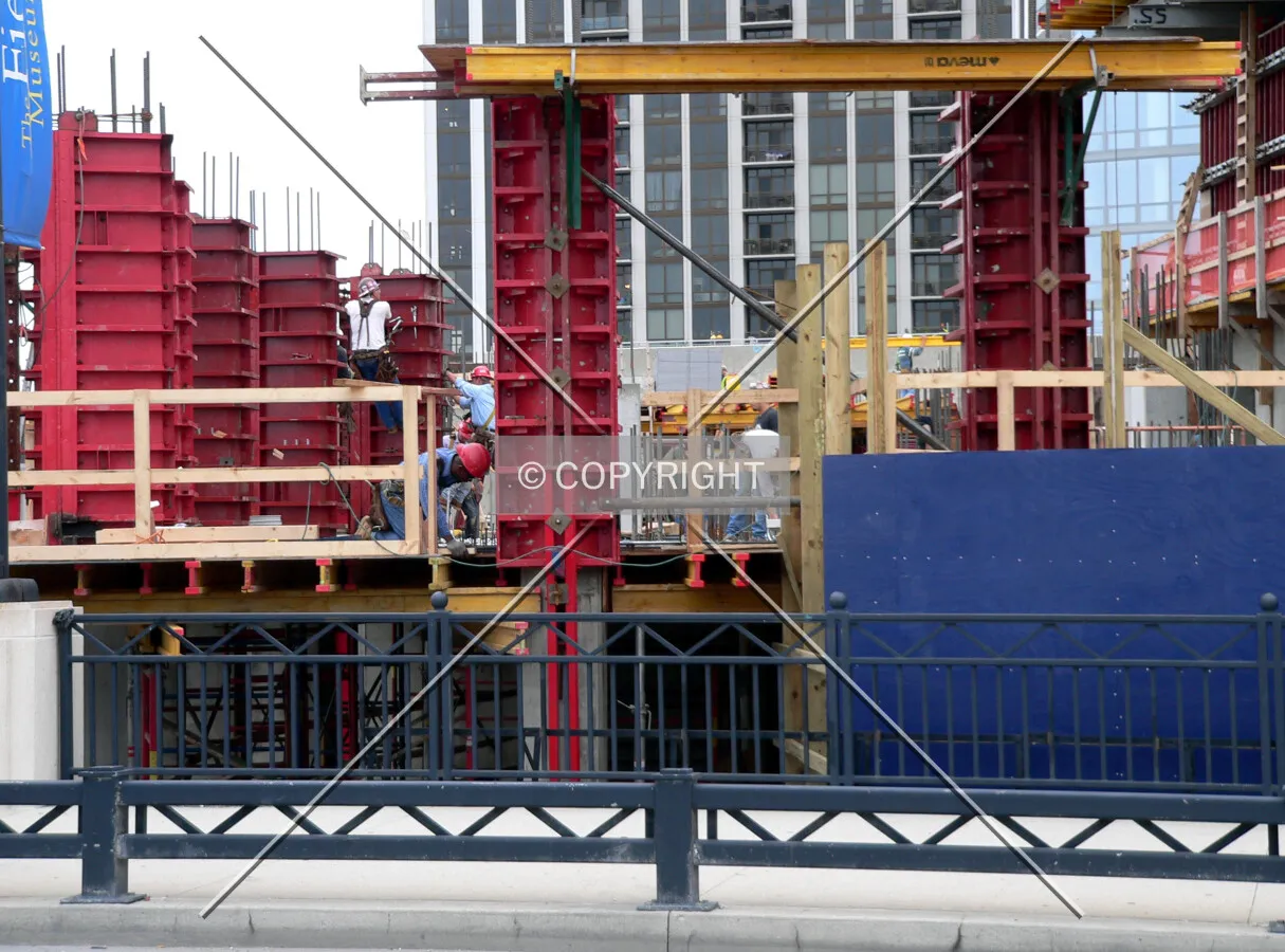 Working on the column formwork