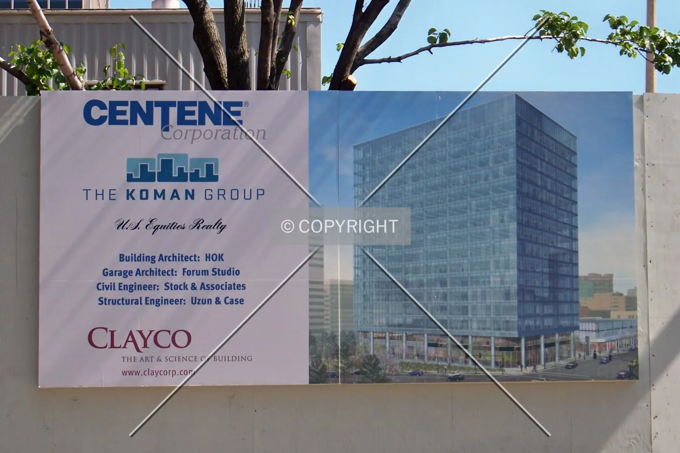 Advertisement with a rendering at the building site; June 21, 2009