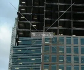 Construction workers on the 10th floor