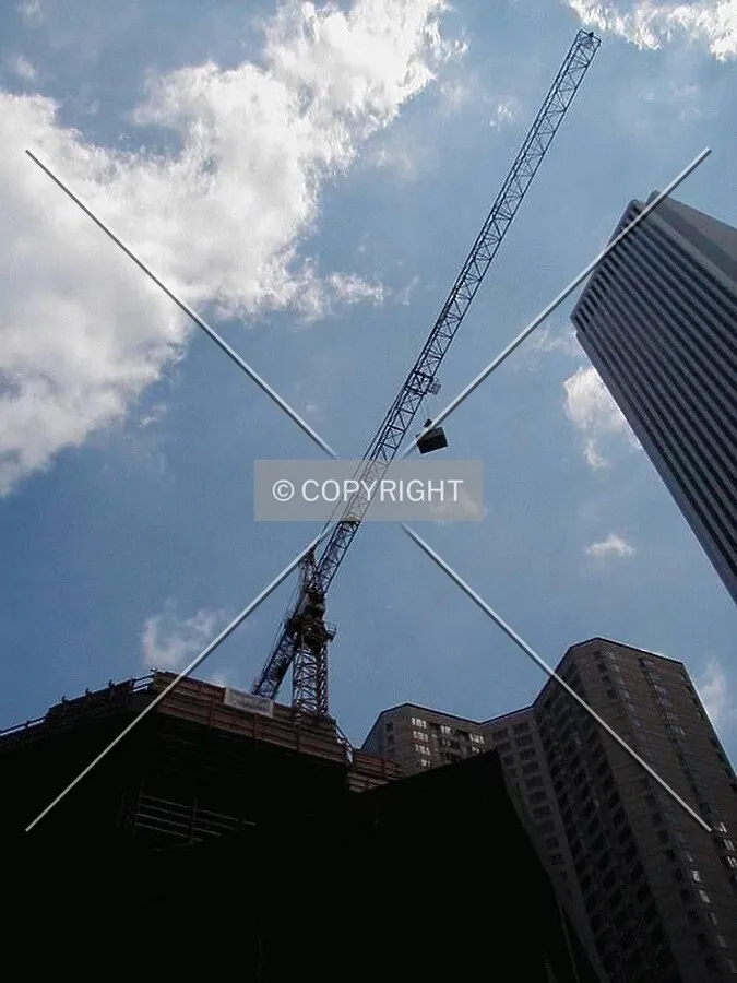 Looking up at the tower crane