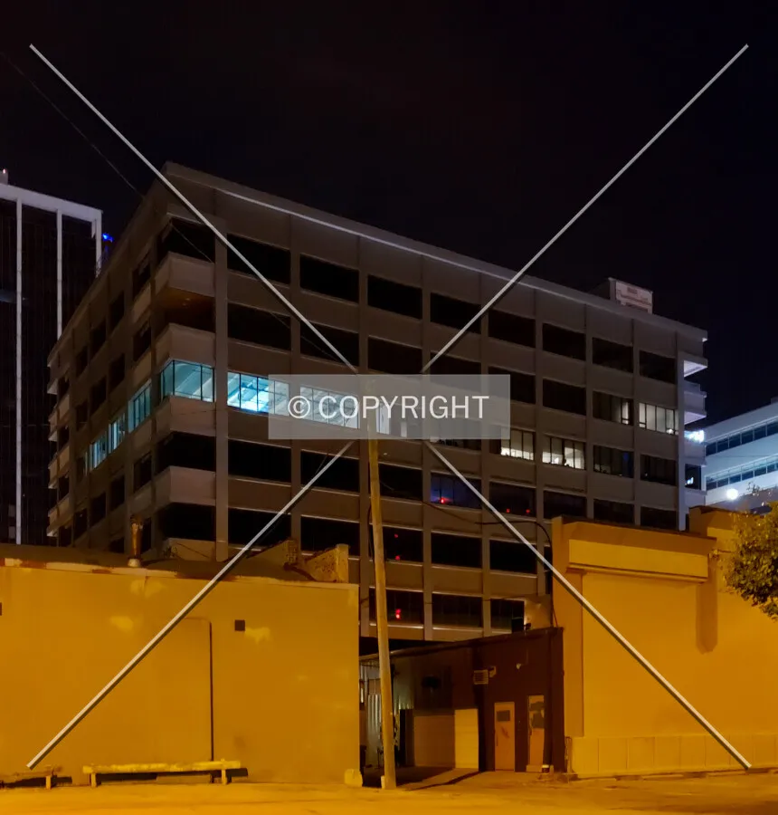 View from the northwest at night; August 10, 2019