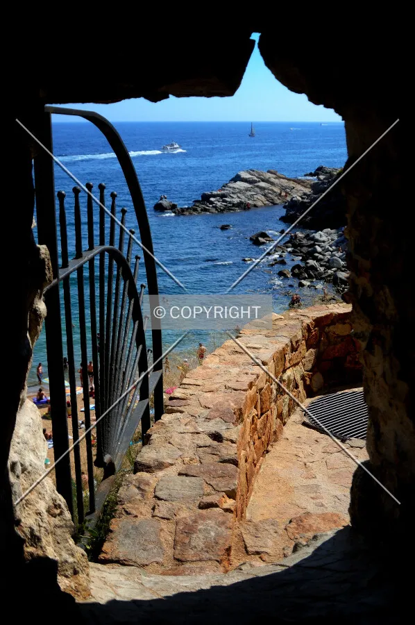 Stone window towards Mediterranean Sea