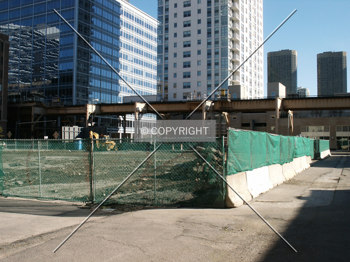 View from the back alley the weekend before construction begins