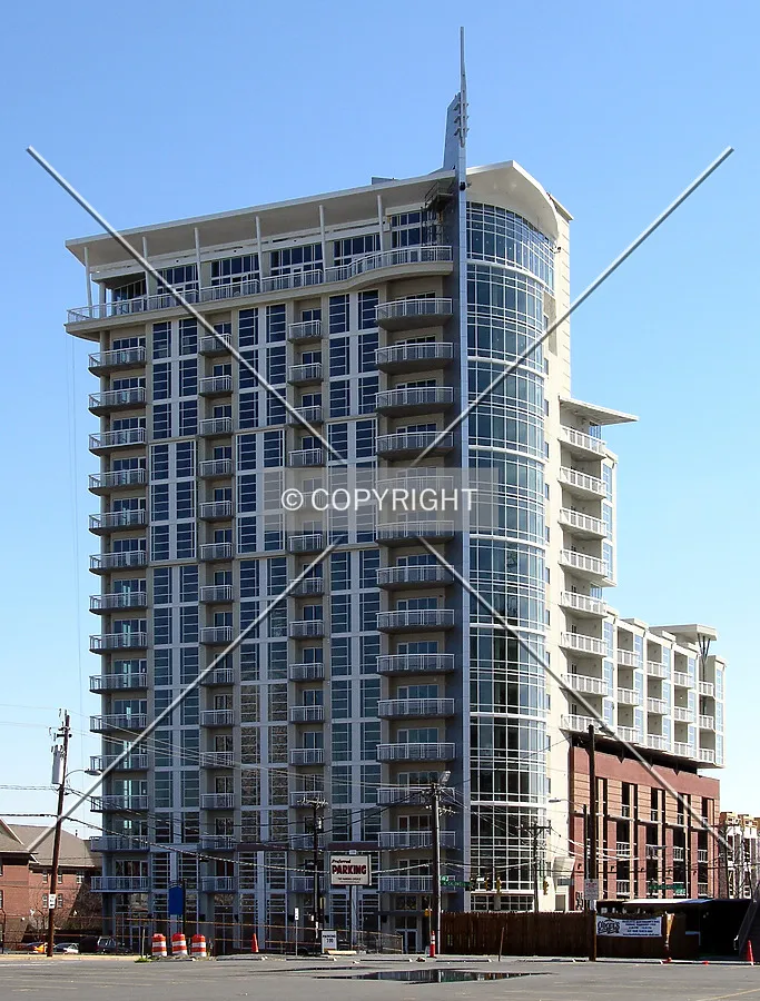 Full view from the southwest along East 5th Street