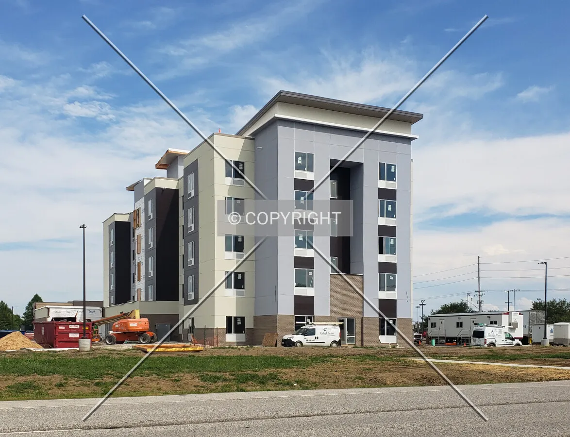 View from the northwest during construction; August 8, 2018