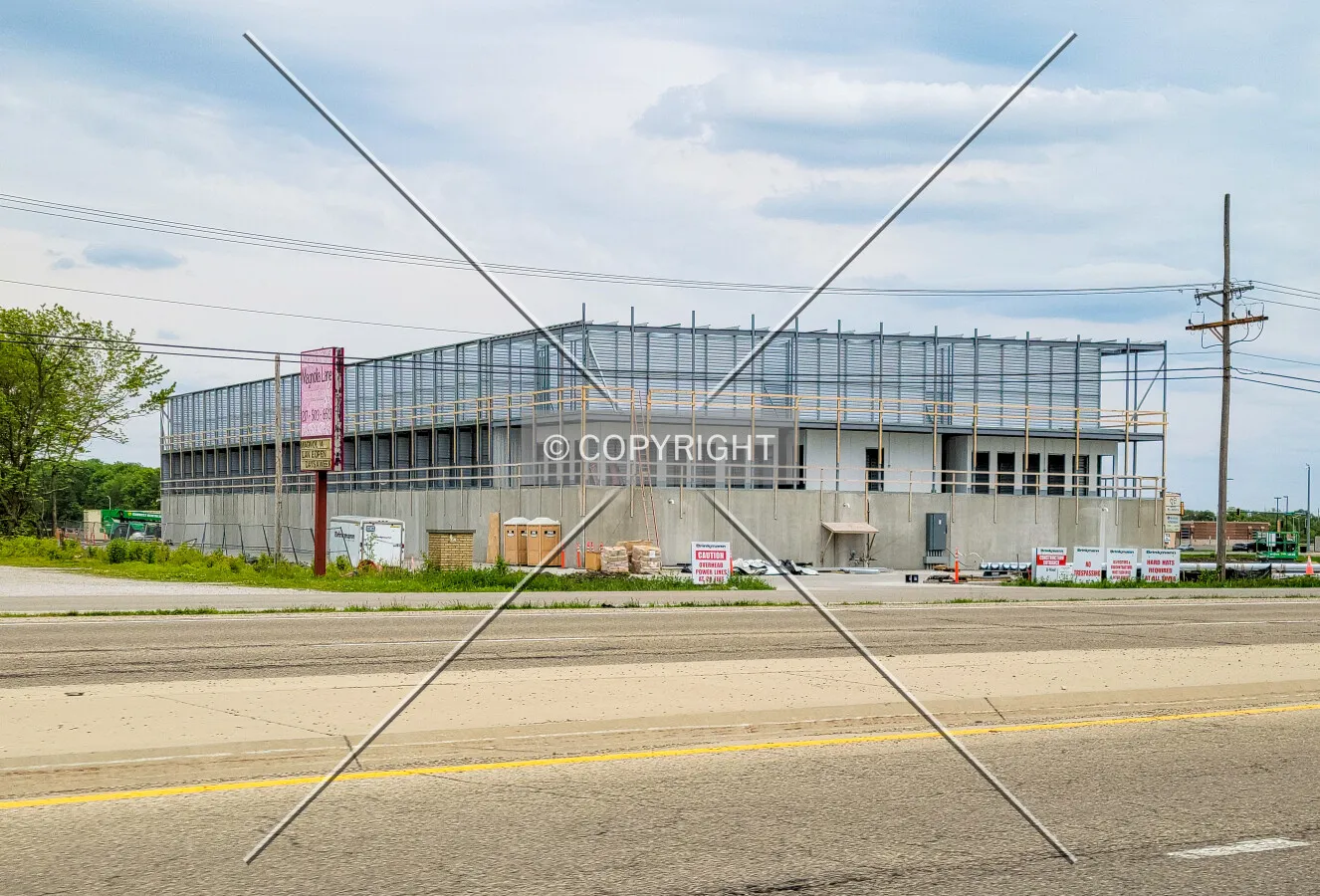 From the northwest during construction; May 16, 2021