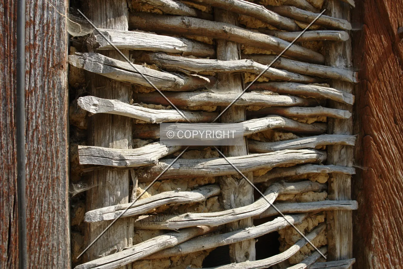 Wattle and daub between Fachwerk beams