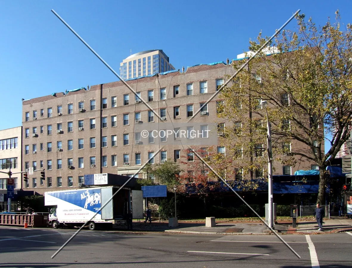 View from the northeast across Broadway