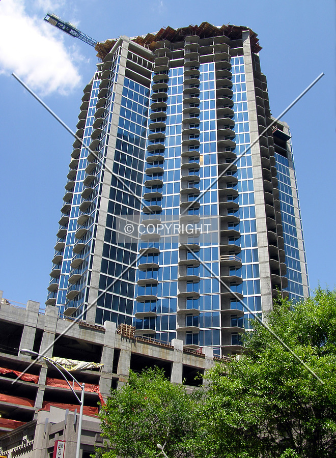 Looking up the southeast corner from East 5th Street