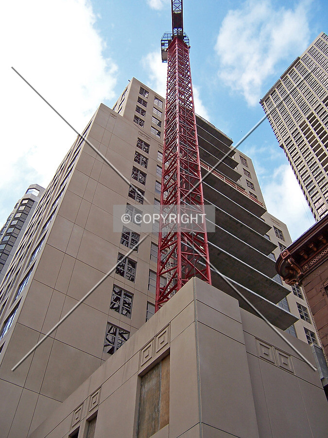 Looking up the south facade from Dearborn Street