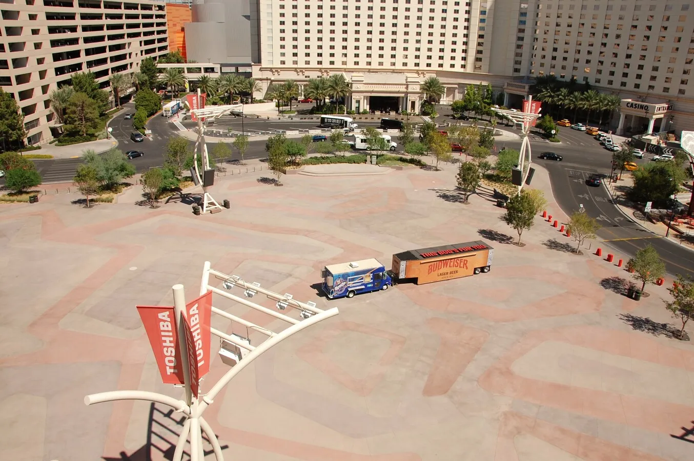 Looking north over the plaza