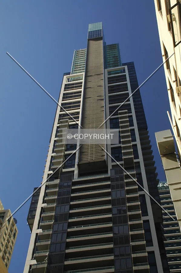 Looking up the north facade