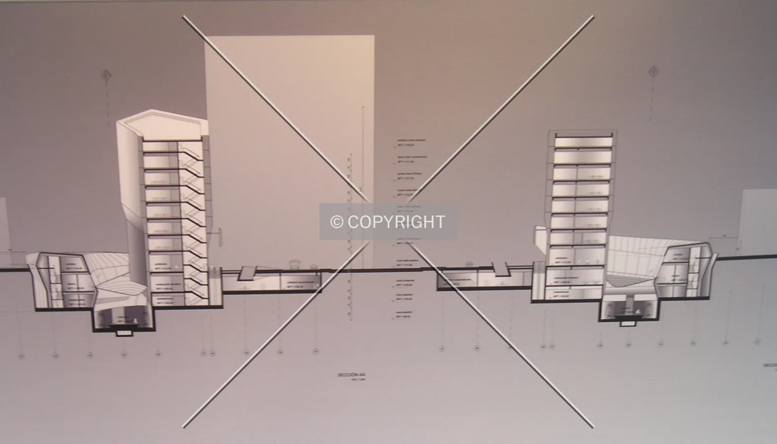 View of a render at a public exhibition