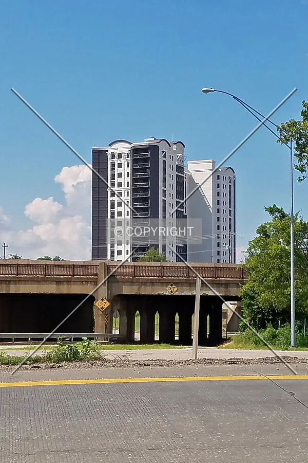 Distant view from the south; August 31, 2016